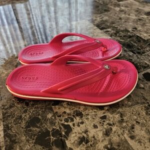 Crocs Crocband Flip Flops Sandals Junior Size 3 J3 Pink New